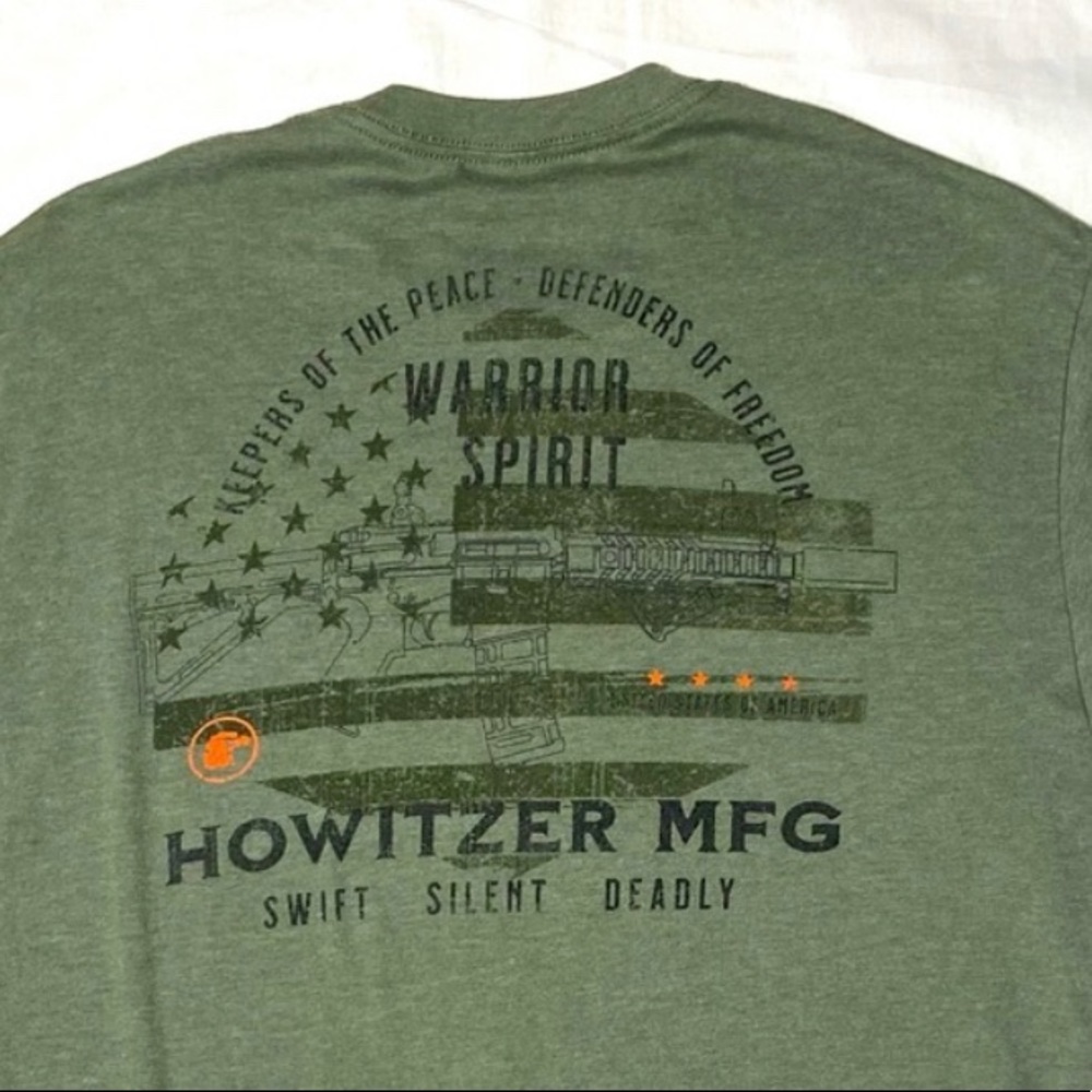 Howitzer Patriot MFG Olive Green Shirt X-Large - Picture 3 of 7